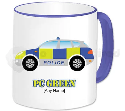 GOPERSONALISED Personalised Police Car Mug Cup Cop UK Police Officer Gifts Passing Out Birthday