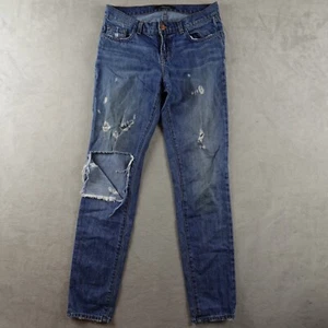 J Brand Jake Jeans Womens 24 Blue Distressed Ripped Holes Mid Rise Boyfriend - Picture 1 of 18