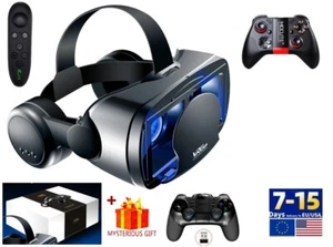 3D VR Pro Headset Virtual Reality Smart Glasses Helmet 7In Lenses Smartphones - Picture 1 of 18