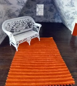 TAPPETO CASA DELLE BAMBOLE FRANCESE IN TESSUTO DI DESIGN 1:12 9" x 6" LEE JOFA - Foto 1 di 1