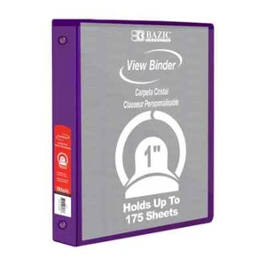 Case of 6 Purple 1" Binders - NEW 3-Ring Folders w/ 2 Pockets Organize in Style - Picture 1 of 2