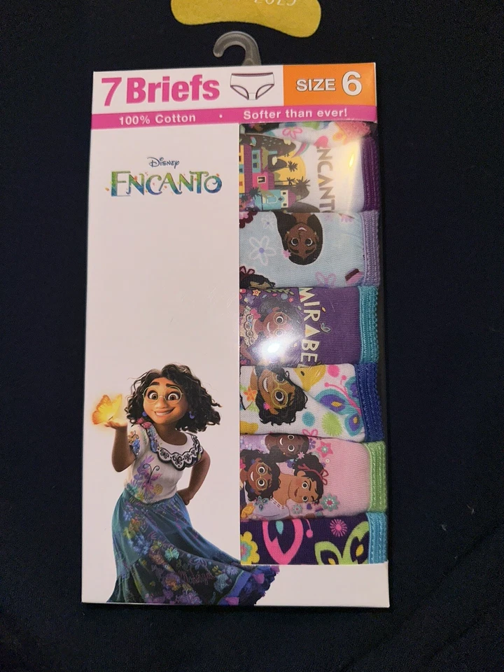 7 Pairs Disney ENCANTO Girls Size 4 Cotton Briefs pack Underwear Panties
