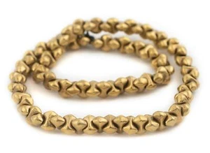 Brass Interlocking Anvil Beads 8mm 16 Inch Strand - Picture 1 of 3