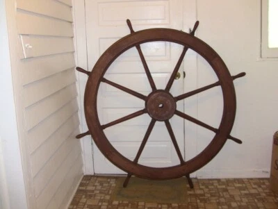 Mahogany Antique Ships Wheel 60" Diameter Excellent Condition - Image 1 of 4