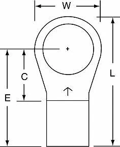 3M 1/2" Stud Size 4 AWG Non Insulated Brazed Seam Ring Terminal 100PK - Image 1 of 1