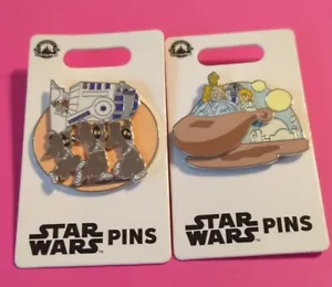 New Disney Parks Cutie Star Wars 2 Pin Set Jawas R2 D2 Luke Obi Wan C3 PO - Picture 1 of 4