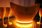 VEUVE CLICQUOT LED CHAMPAGNE NEW ICE BUCKET + 6 VEUVE FLUTES EDITION LIMITED..