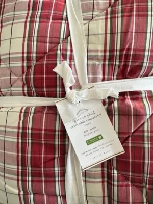 Pottery Barn Hannon Plaid Reversible KING Comforter+2 King Shams Christmas New - Image 1 of 3