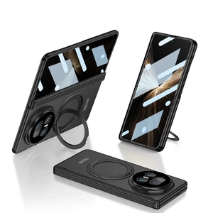 Magnetic Matte Hinge Protection 360 stand Hard Case + Glass For Honor Magic V5 - Picture 1 of 21