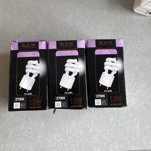 CFL GU24 27K Two Prong Bulb 2700K 13W Bullbs (3 Bulbs) - Picture 1 of 1