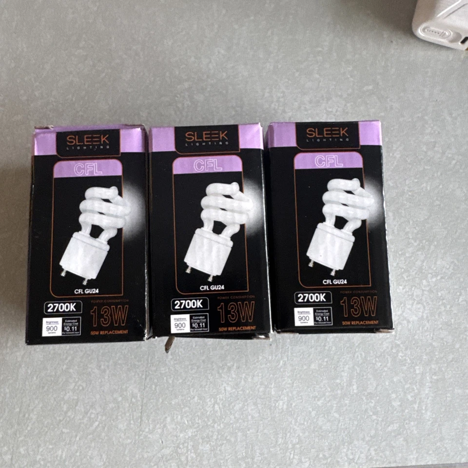 CFL GU24 27K Two Prong Bulb 2700K 13W Bullbs (3 Bulbs) - Image 1 of 1