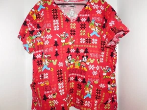 Disney Christmas Scrub Top - Mickey - Minnie - Daisy - Donald Gr. XXL - Bild 1 von 4