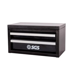 SGS Black Mini Tool Box Metal 2 Drawers For DIY Craft Home 27.5x15x15cm Fun Gift - Picture 1 of 8
