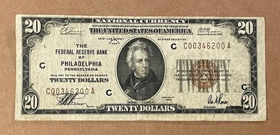 U.S. (Philadelphia, PA) - Series of 1929 $20.00 National Currency Banknote - Image 1 of 2