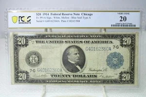 1914 $20 Federal Reserve Note Chicago Fr.991A PCGS 20 No Comment #2360 - Picture 1 of 2