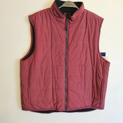 Sonoma Young 男式中号双面背心尼龙和羊毛带口袋全新带标签 — 第 1/4 张图片