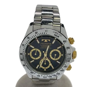 Reloj TECHNOS TSM401 Cuarzo Analógico Acero Inoxidable Esfera Negra Casi Como Nuevo JAPÓN - Imagen 1 de 5