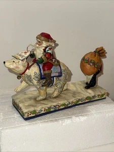 Jim Shore 2006 "Delivering Winter Wishes" Santa On Polar Bear Heartwood Creek - Picture 1 of 18
