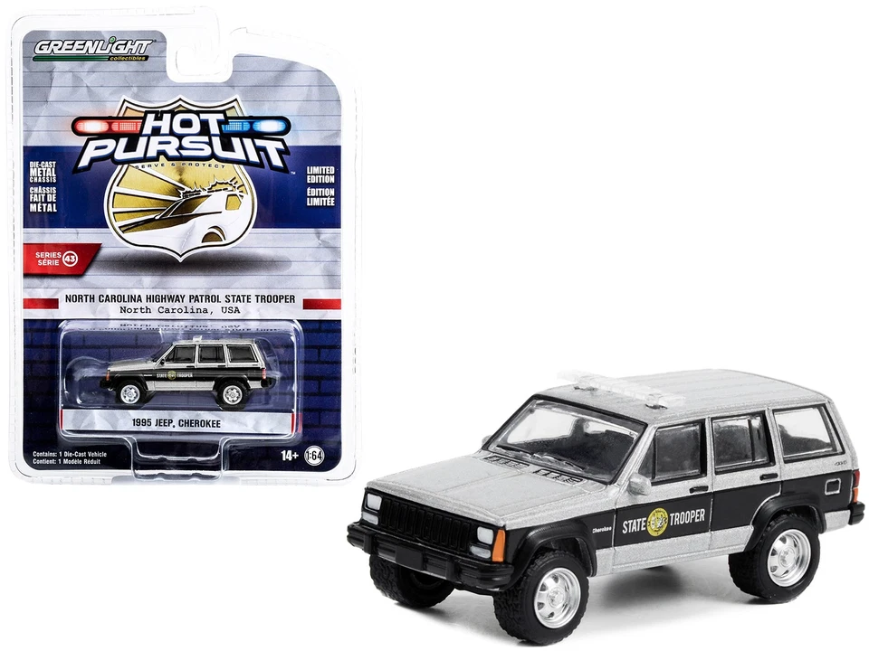 1995 Jeep Cherokee North Carolina Highway Patrol 1/64 Diecast Greenlight 43010 D - Image 1 of 1