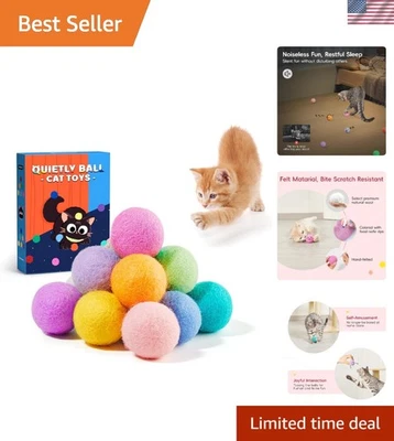 12 Assorted Quiet Play Cat Balls with Catnip - Ideal for Boredom Relief 1.6" - Image 1 of 4
