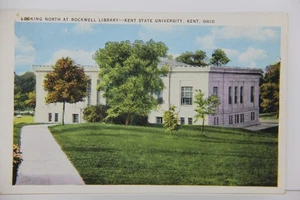 VTG Postcard Rockwell Library Kent State University Ohio Tichnor 136228 Linen - Imagen 1 de 6