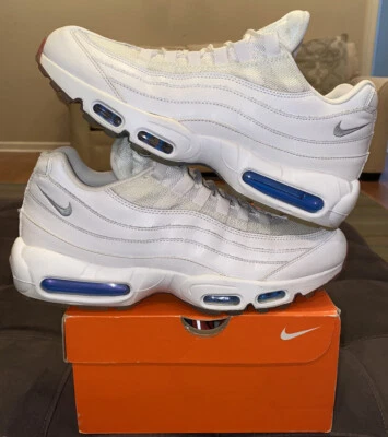 Nike Air Max 95 USA 2018 11 White Metallic Silver Photo Blue AQ7981-100 OG 4 7 9 - Image 1 of 4