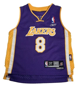 Lakers Kobe Bryant #8 NBA Reebok Team Apparel Purple Road Jersey 3T Toddler Size - Picture 1 of 18
