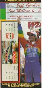 JEFF GORDON WIN 97 WINSTON MILLION 4X8 1/2 COMMEMORATIVE TICKET LIMITED EDITION - Picture 1 of 2