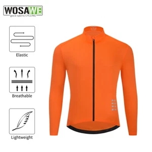 WOSAWE Mens Long Sleeve Cycling Jersey Road Bike Bicycle Clothing Breathable Top - Bild 1 von 18