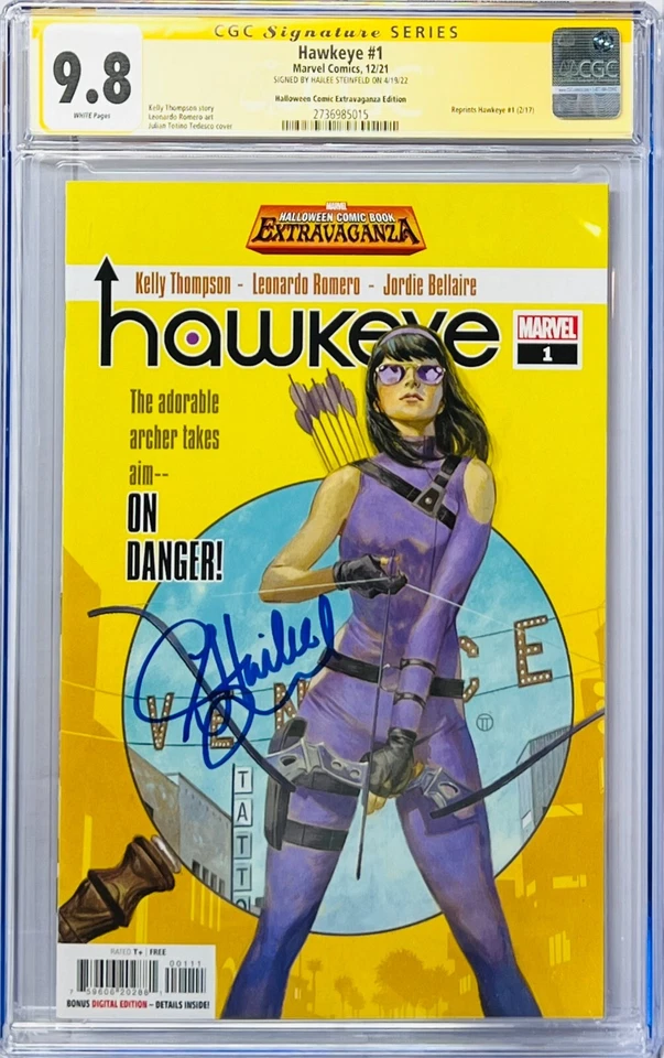 CGC Signature Series Graded 9.8 Hawkeye #1 Extravaganza Hailee Steinfeld Auto - Image 1 of 1