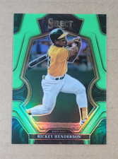 2023 Panini Select Baseball Rickey Henderson Card #103 Lime Green Prizm 63/75