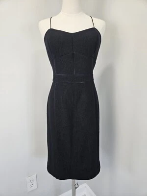 Banana Republic Womens Strappy Corset Dress 10 Black Wool Blend - Image 1 of 4