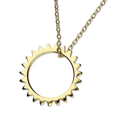 Yellow Gold Open Sun Necklace On Solid Sterling Silver 41cm - 46cm 925 Hallmark - Image 1 of 2