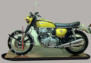 MODEL CARS, MOTO, BIKE, HONDA 750 FOUR-01 with Clock,11,8x 7,8 inches, - Picture 1 of 1