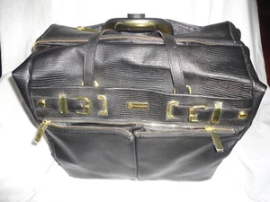 JOY MANGANO BLACK LUGGAGE CARRY ON WHEELED WEEKEND TRAVELER (1) LUGGAGE 8X14X15 - Picture 1 of 15