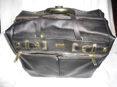 JOY MANGANO BLACK LUGGAGE CARRY ON WHEELED WEEKEND TRAVELER (1) LUGGAGE 8X14X15 - Image 1 of 4