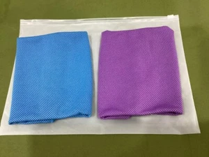 Cooling Towel 40 x 12 Ice Towel, Microfiber Towel Purple and Blue Color Pair C5 - Picture 1 of 4