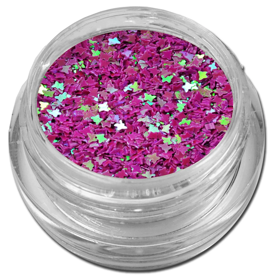 MARKENLOS Schmetterling Butterfly Einleger Shapes Nailart Nail Glitter Magenta #00133-07