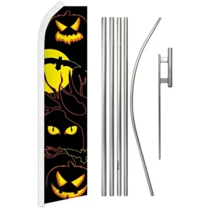 Halloween Eyes Swooper Advertising Flag & Pole Kit - Picture 1 of 9
