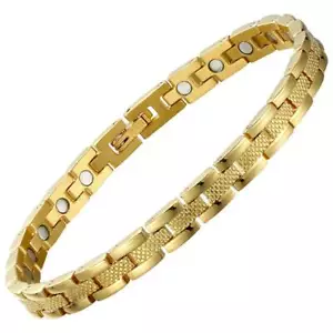 Affinity Gold Stainless Steel Magnetic Bracelet + Quality Gift Box - Picture 1 of 4