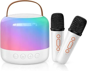 Mini Máquina de Karaoke para Niños Adultos, Altavoz Bluetooth Portátil con 2 Inalámbricos - Imagen 1 de 7