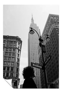 Broadway Street Signs & Skyscraper Artistic Poster Wall Art Home Decor - Picture 1 of 4