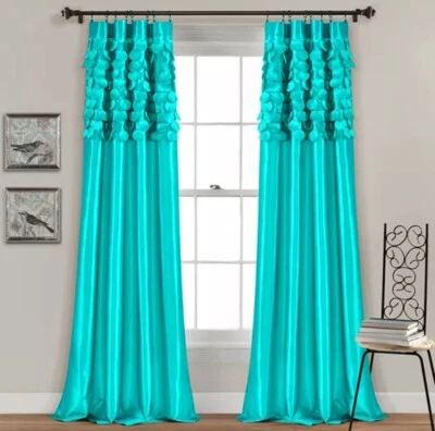 Juego de paneles dobles de ensueño círculo turquesa decoración exuberante 54" ancho x 84" largo cada uno Foto 1 de 4