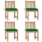 1/2/4/6/8x Solid Wood Teak Patio Chairs With Cushions Multi Colors Vidaxl