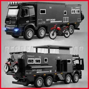 1:28 NOMADISM Unimog Motorhome Touring Diecast Model Sound & Light Kids Toy Gift - Picture 1 of 26