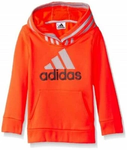 Kids Boys Adidas Logo Hooded Sweatshirt Hoodie Black or Orange (MSRP $40) - Picture 1 of 6