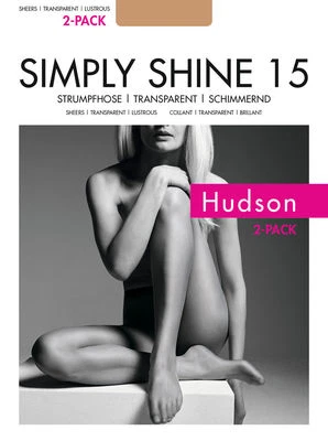2er Pack: Hudson "Simply Shine 15" Strumpfhose transparent schimmernd - Bild 1 von 2