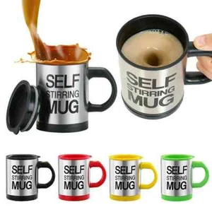TAZZA AUTOMESCOLANTE TERMICA SELF STIRRING MUG MISCELATORE A BATTERIE - GIALLO - Picture 1 of 7