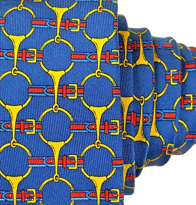 Corbata de eslabones de cadena Hilditch & Key Tennis 4" seda 59L azul HECHA EN INGLATERRA Foto 1 de 4