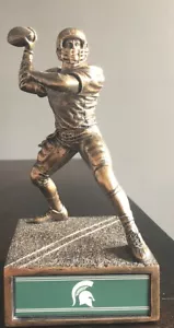 Michigan State Spartans Cold Cast Bronze Legacy Bookend Play Maker MSU Football - Picture 1 of 8